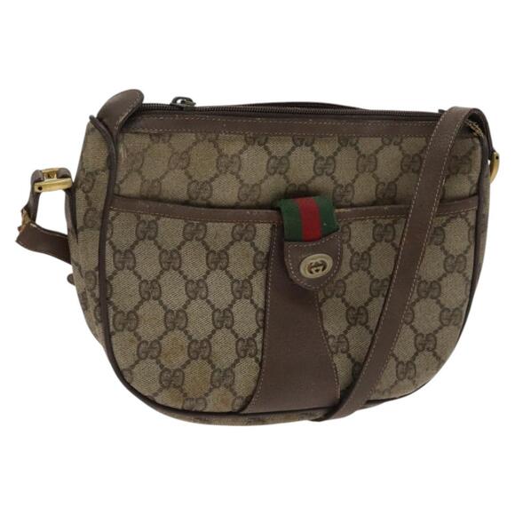 GUCCI GG Supreme Shoulder Bag Pvc Leather Beige Green Red - Picture 1 of 16